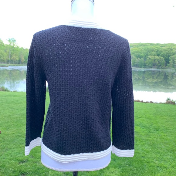 KATE HILL Cardigan Black/Cream Size Small - Picture 3 of 13